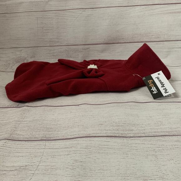 Fab Dog Maroon Red Dog Winter Dress Coat with White Bead Detail Size Medium - Picture 4 of 16